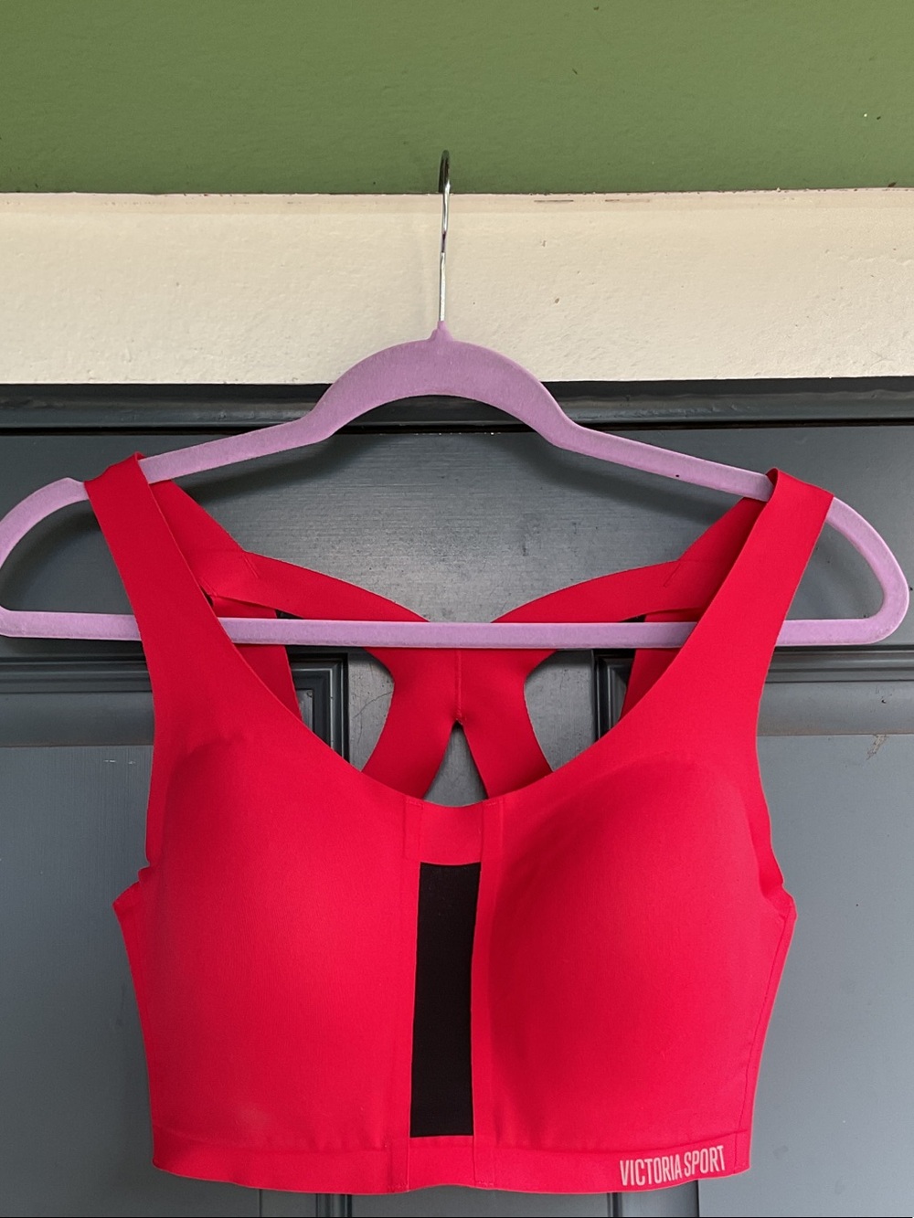 Women's Red and Black High-Impact Sports Bra, 34 DD